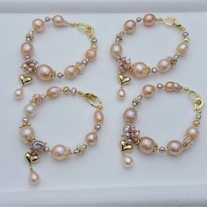 B215 Handmade Freshwater Edison Baroque Pearl Bracelet Necklace 2in1